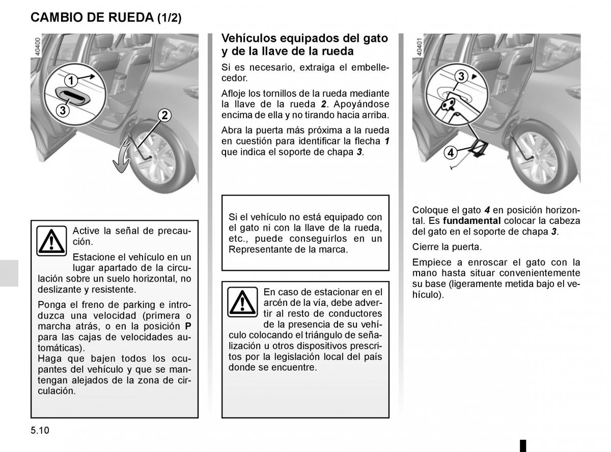 Renault Espace V 5 manual del propietario / page 266