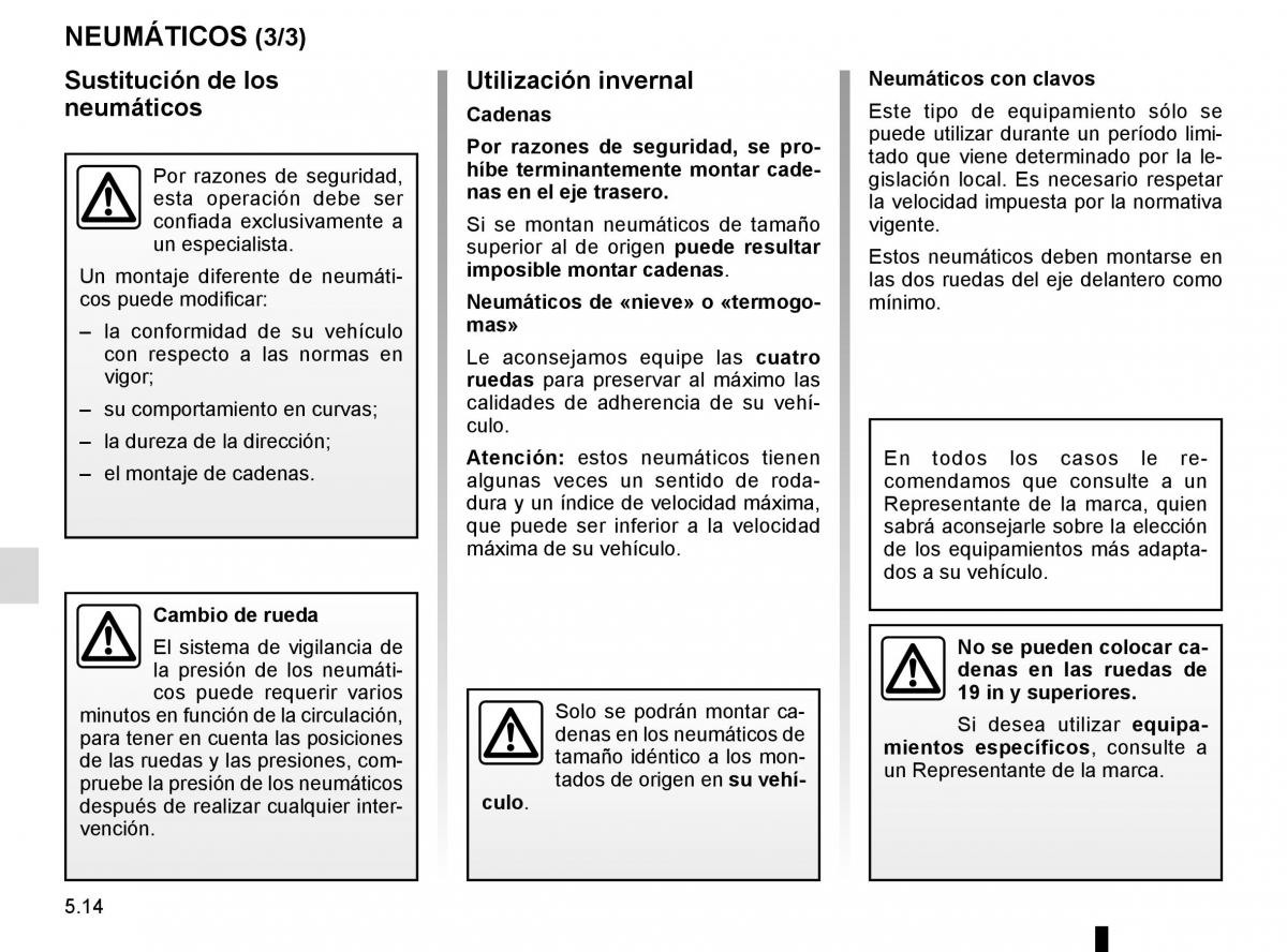 Renault Espace V 5 manual del propietario / page 270