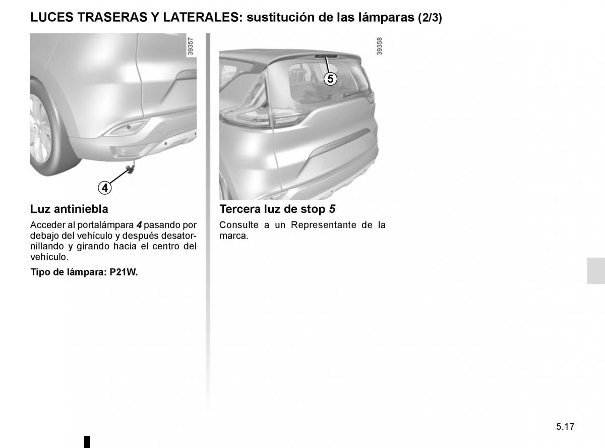 Renault Espace V 5 manual del propietario / page 273