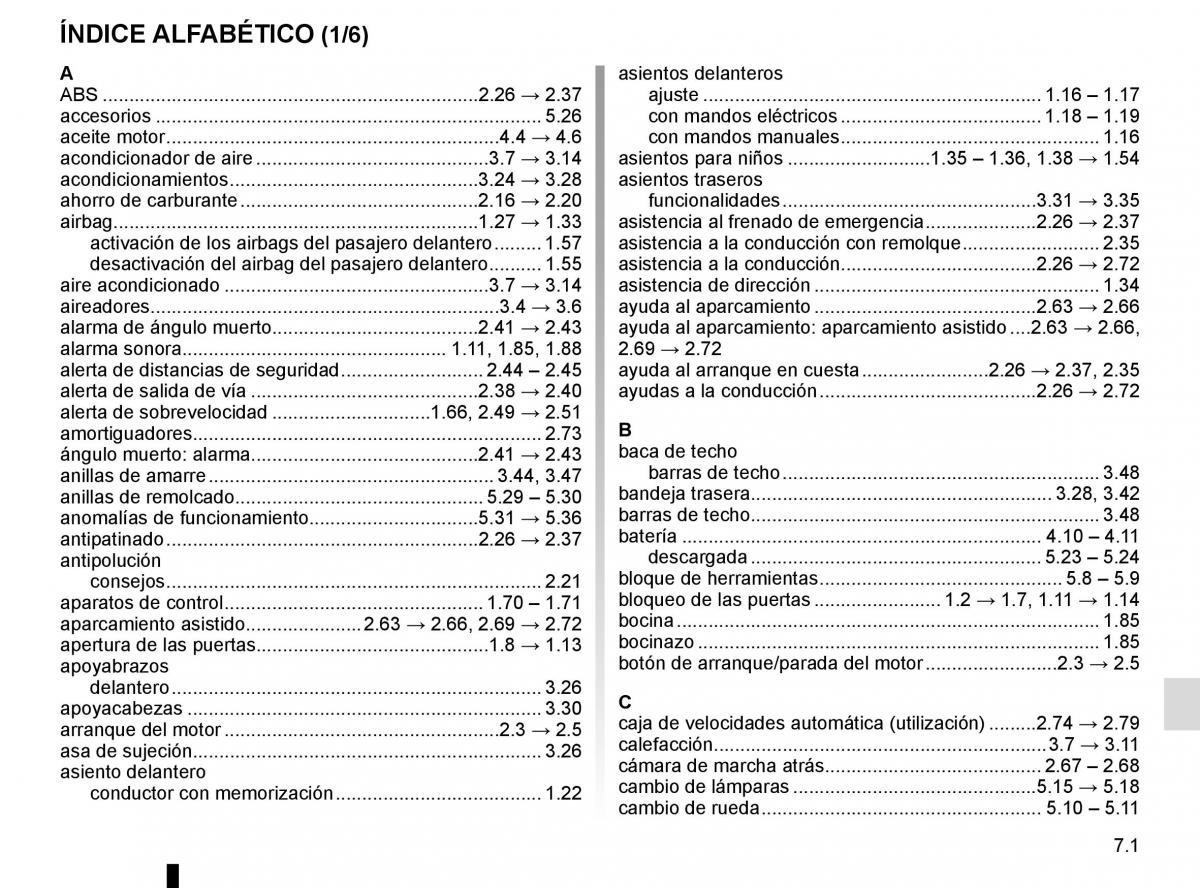 Renault Espace V 5 manual del propietario / page 311