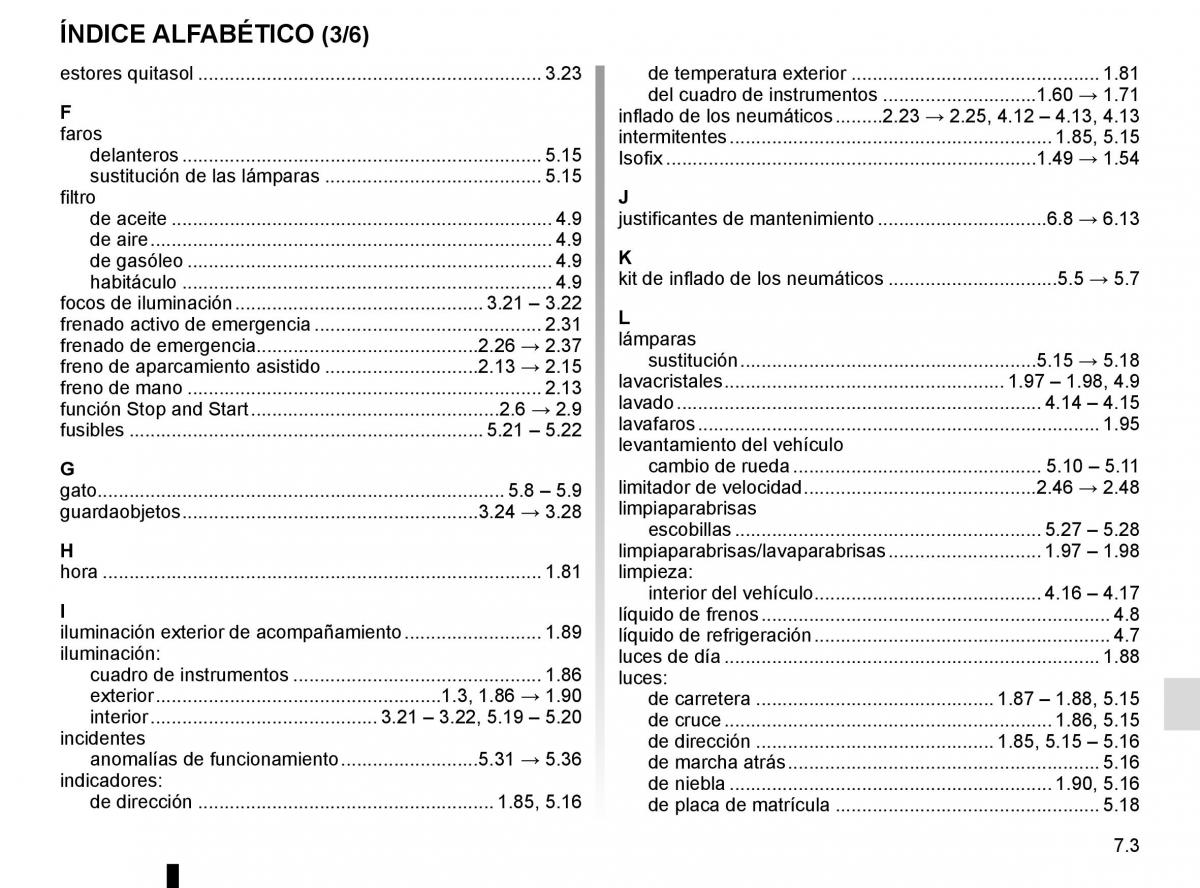 Renault Espace V 5 manual del propietario / page 313