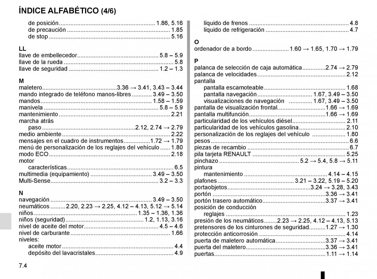 Renault Espace V 5 manual del propietario / page 314