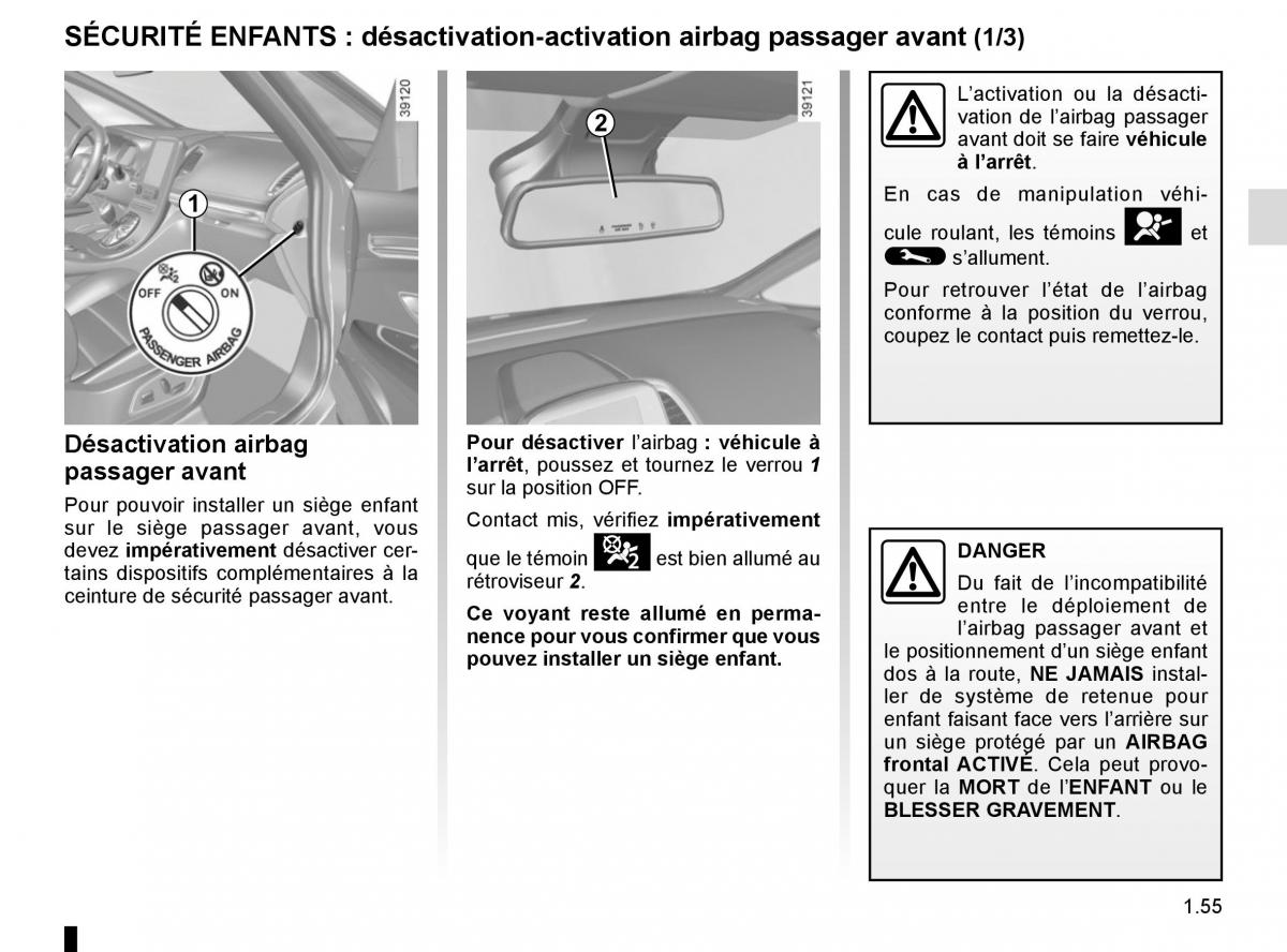 Renault Espace V 5 manuel du proprietaire / page 61