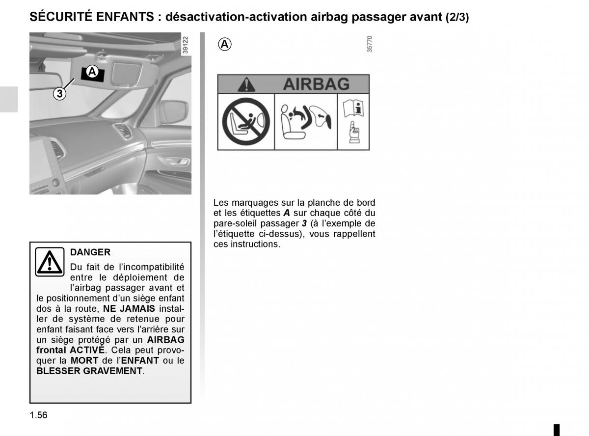 Renault Espace V 5 manuel du proprietaire / page 62