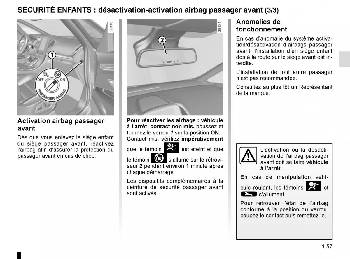 Renault Espace V 5 manuel du proprietaire / page 63