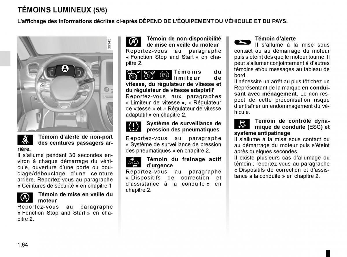 Renault Espace V 5 manuel du proprietaire / page 70