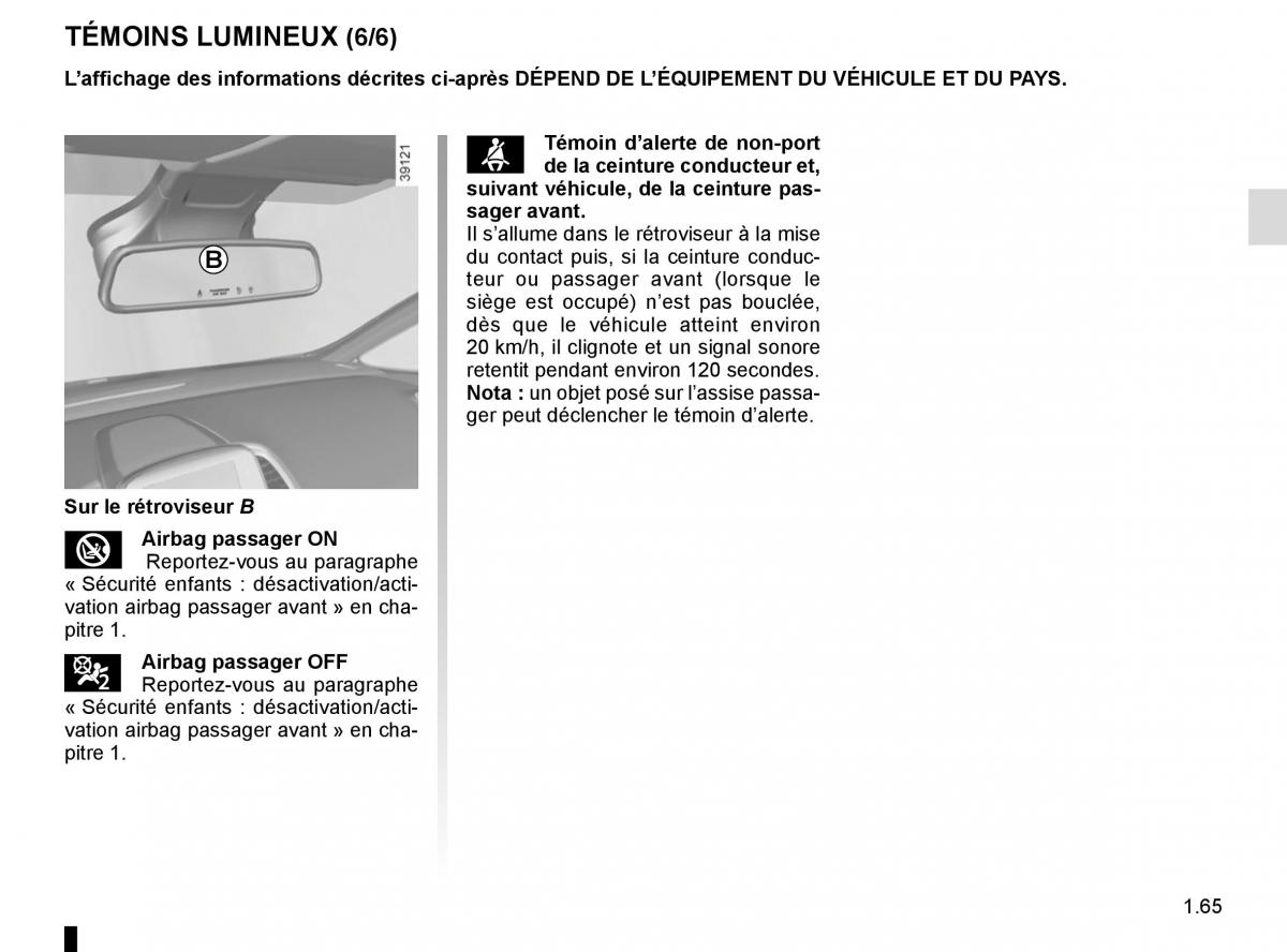 Renault Espace V 5 manuel du proprietaire / page 71