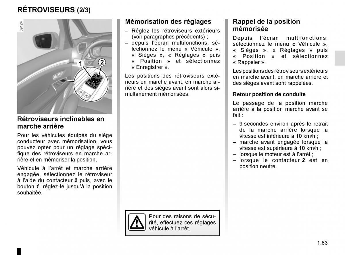 Renault Espace V 5 manuel du proprietaire / page 89