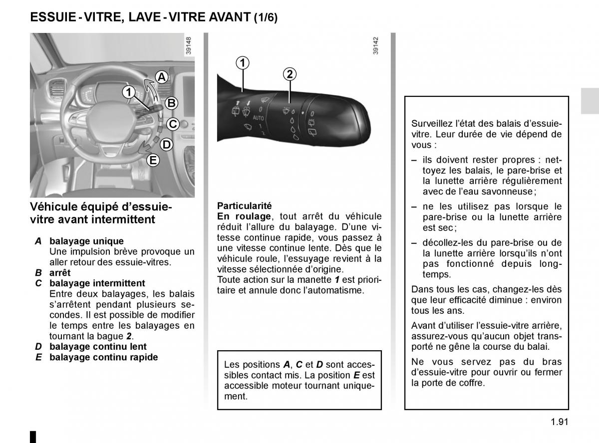 Renault Espace V 5 manuel du proprietaire / page 97