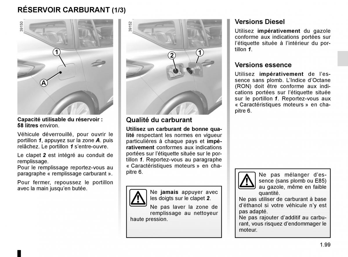 Renault Espace V 5 manuel du proprietaire / page 105