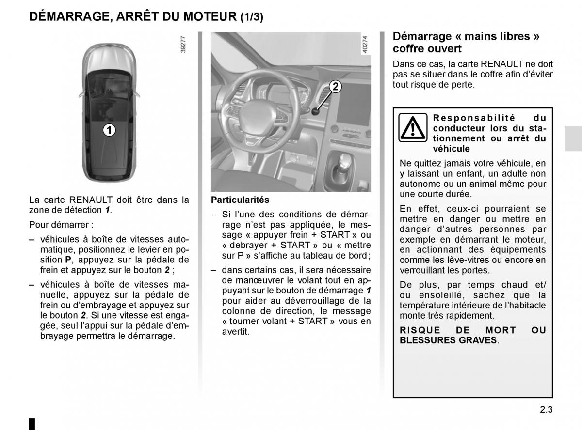 Renault Espace V 5 manuel du proprietaire / page 111