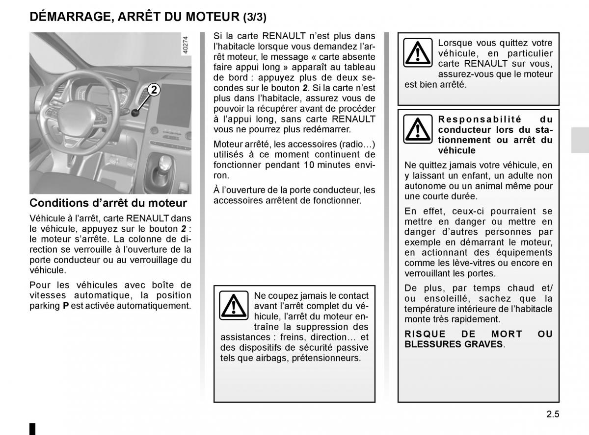 Renault Espace V 5 manuel du proprietaire / page 113