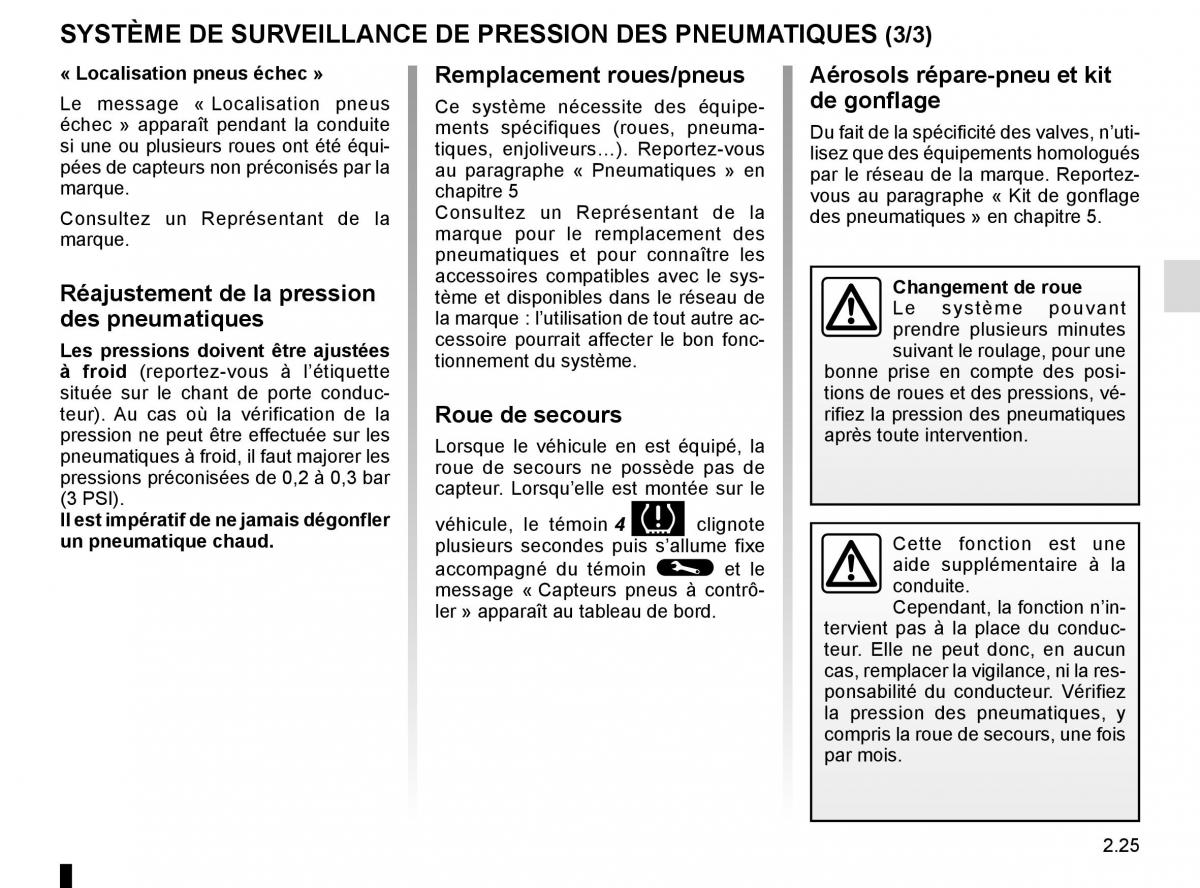 Renault Espace V 5 manuel du proprietaire / page 133