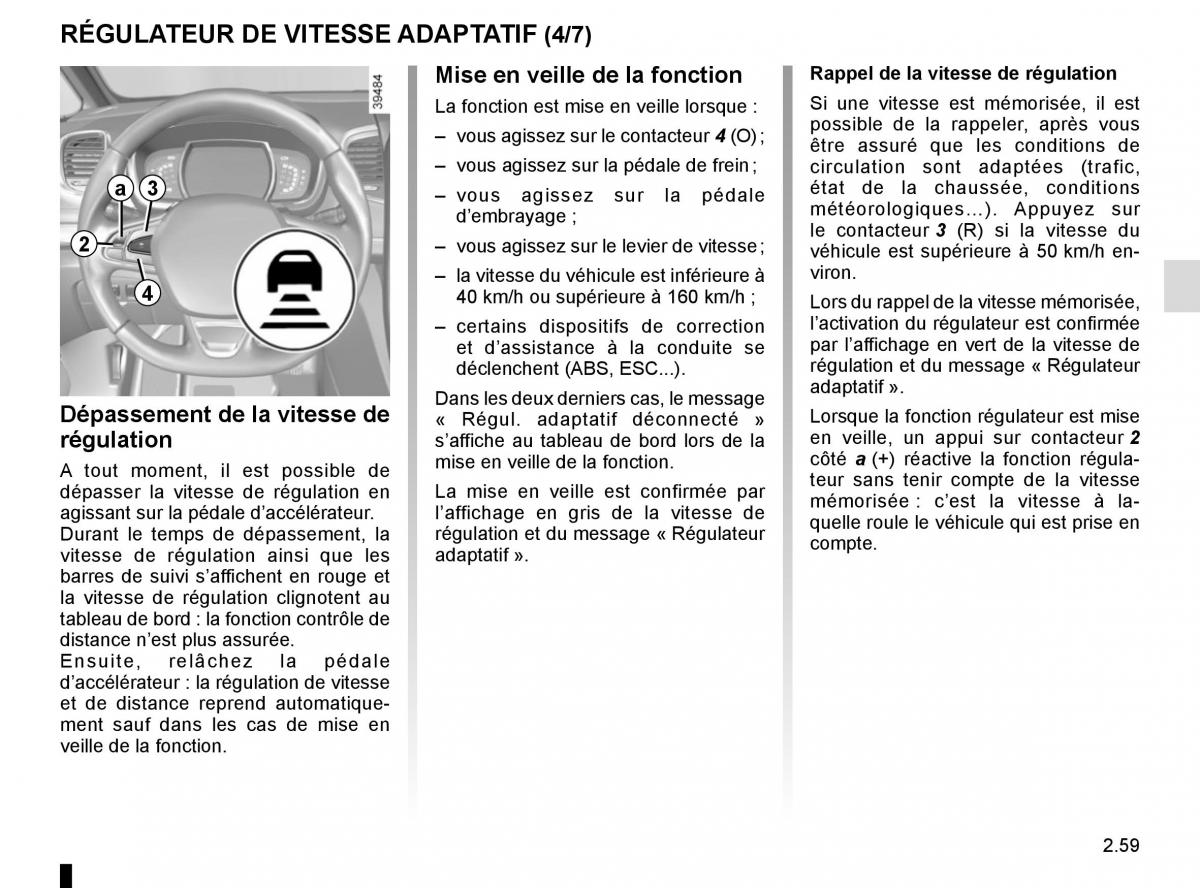 Renault Espace V 5 manuel du proprietaire / page 167