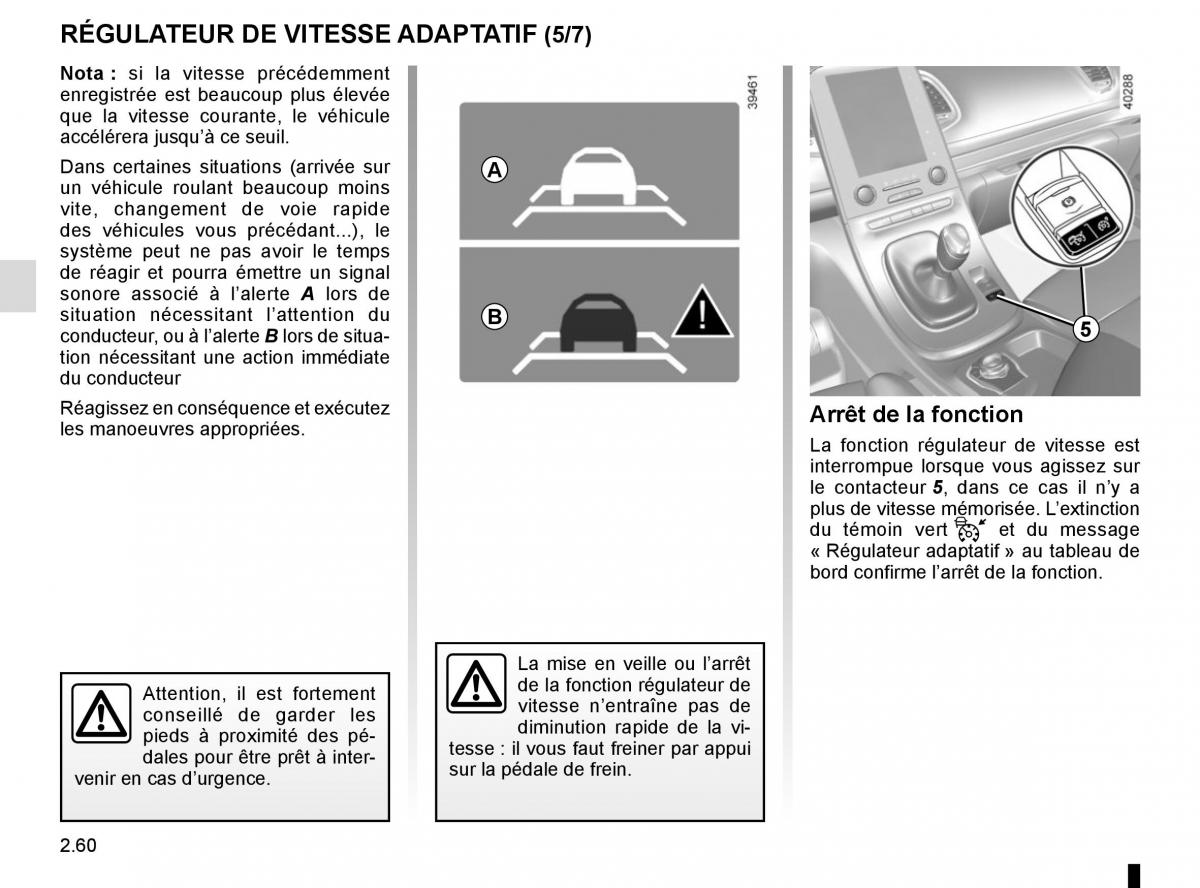 Renault Espace V 5 manuel du proprietaire / page 168