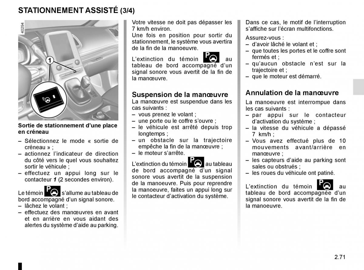 Renault Espace V 5 manuel du proprietaire / page 179