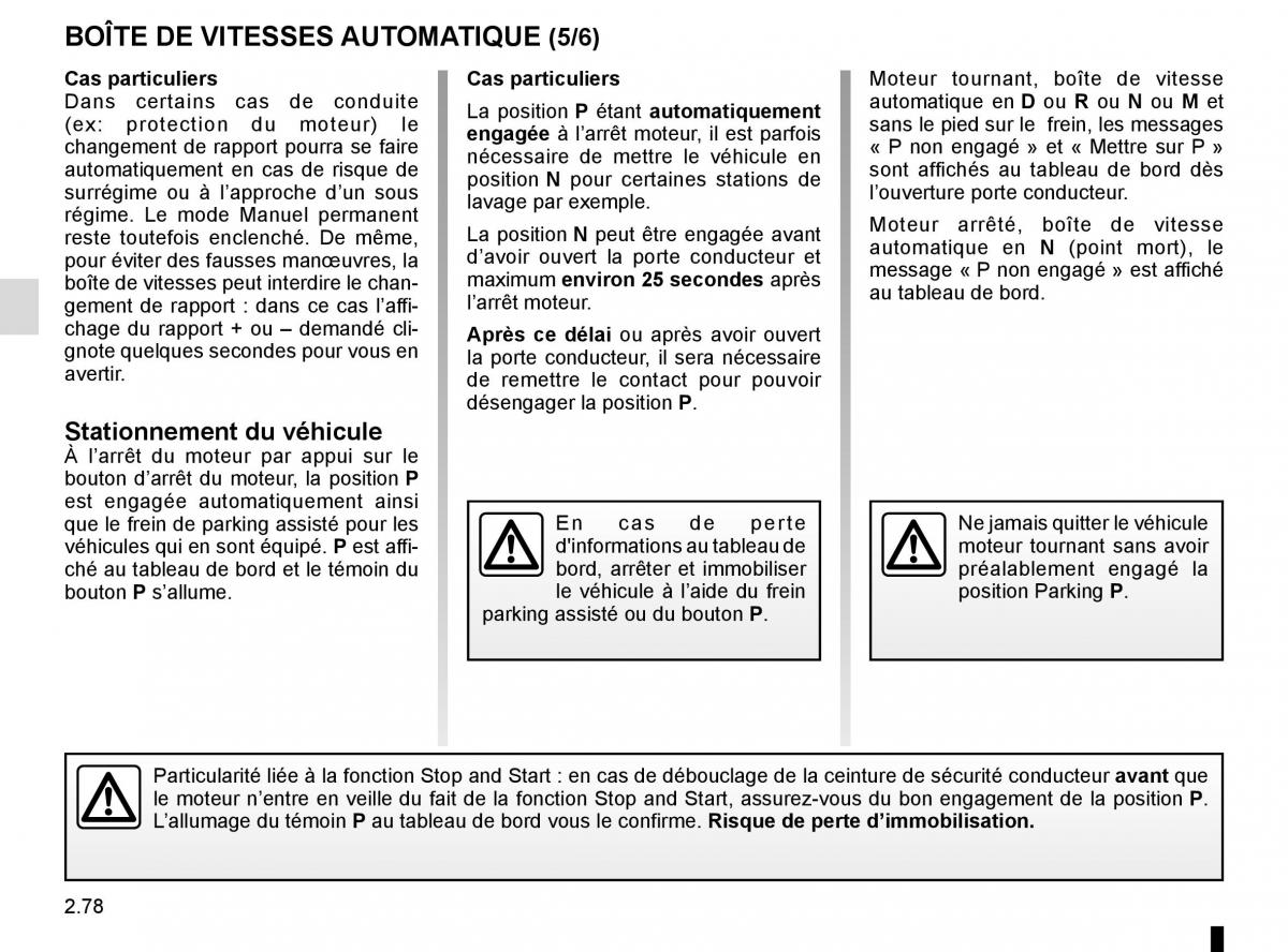 Renault Espace V 5 manuel du proprietaire / page 186