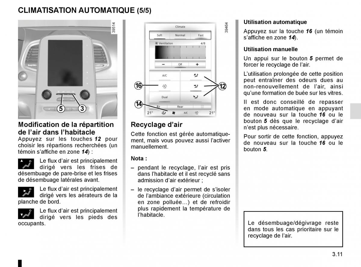 Renault Espace V 5 manuel du proprietaire / page 199