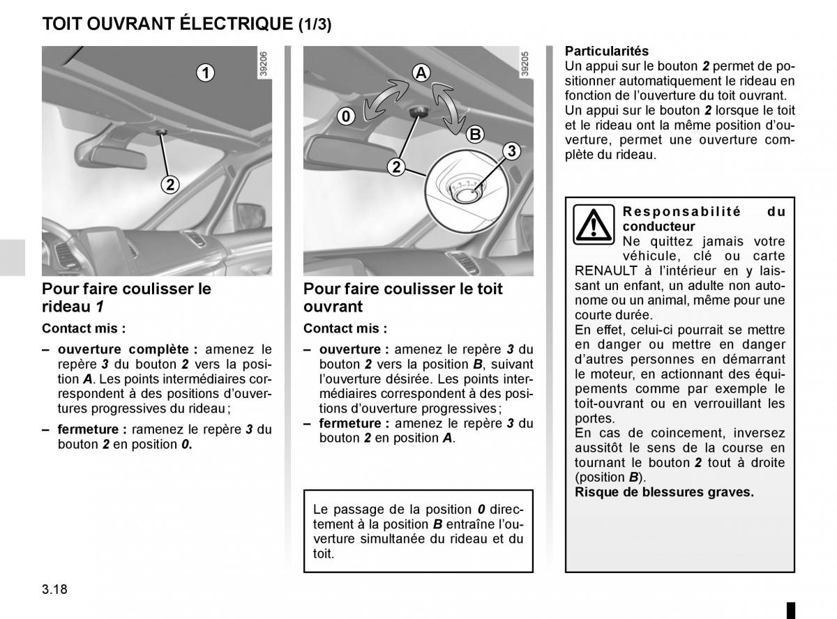 Renault Espace V 5 manuel du proprietaire / page 206