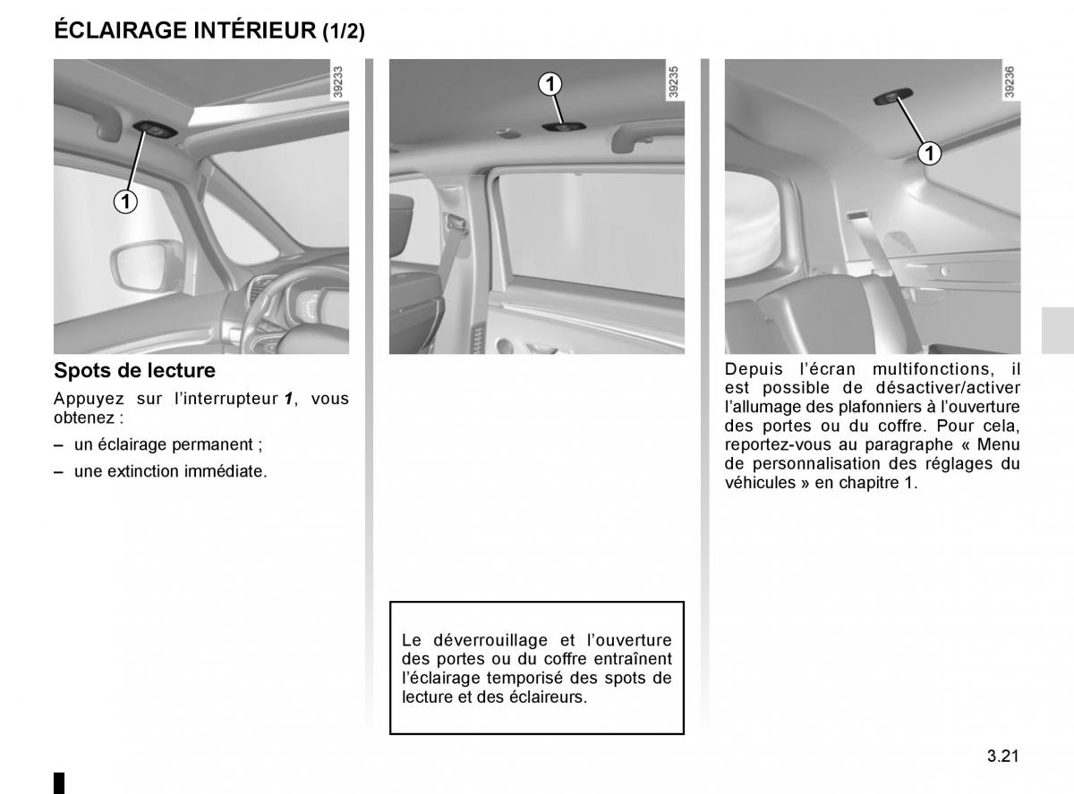 Renault Espace V 5 manuel du proprietaire / page 209