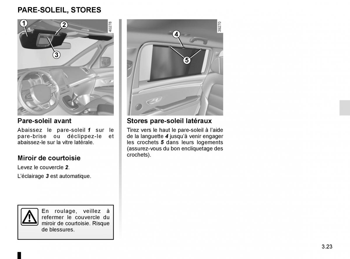 Renault Espace V 5 manuel du proprietaire / page 211