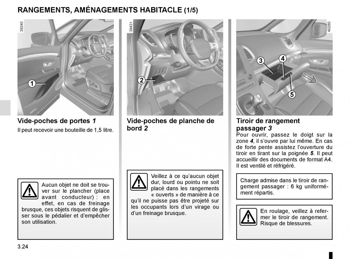 Renault Espace V 5 manuel du proprietaire / page 212