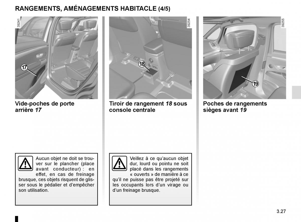 Renault Espace V 5 manuel du proprietaire / page 215