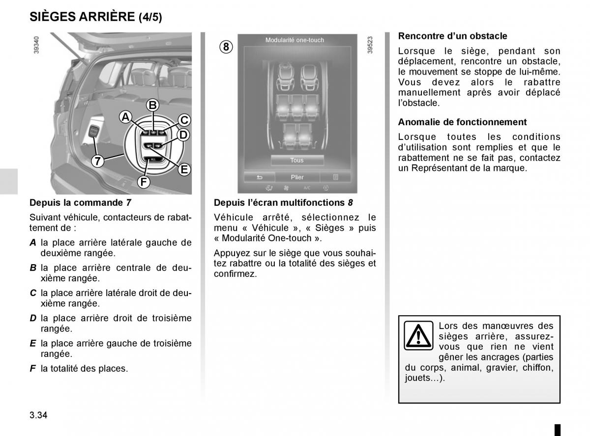 Renault Espace V 5 manuel du proprietaire / page 222