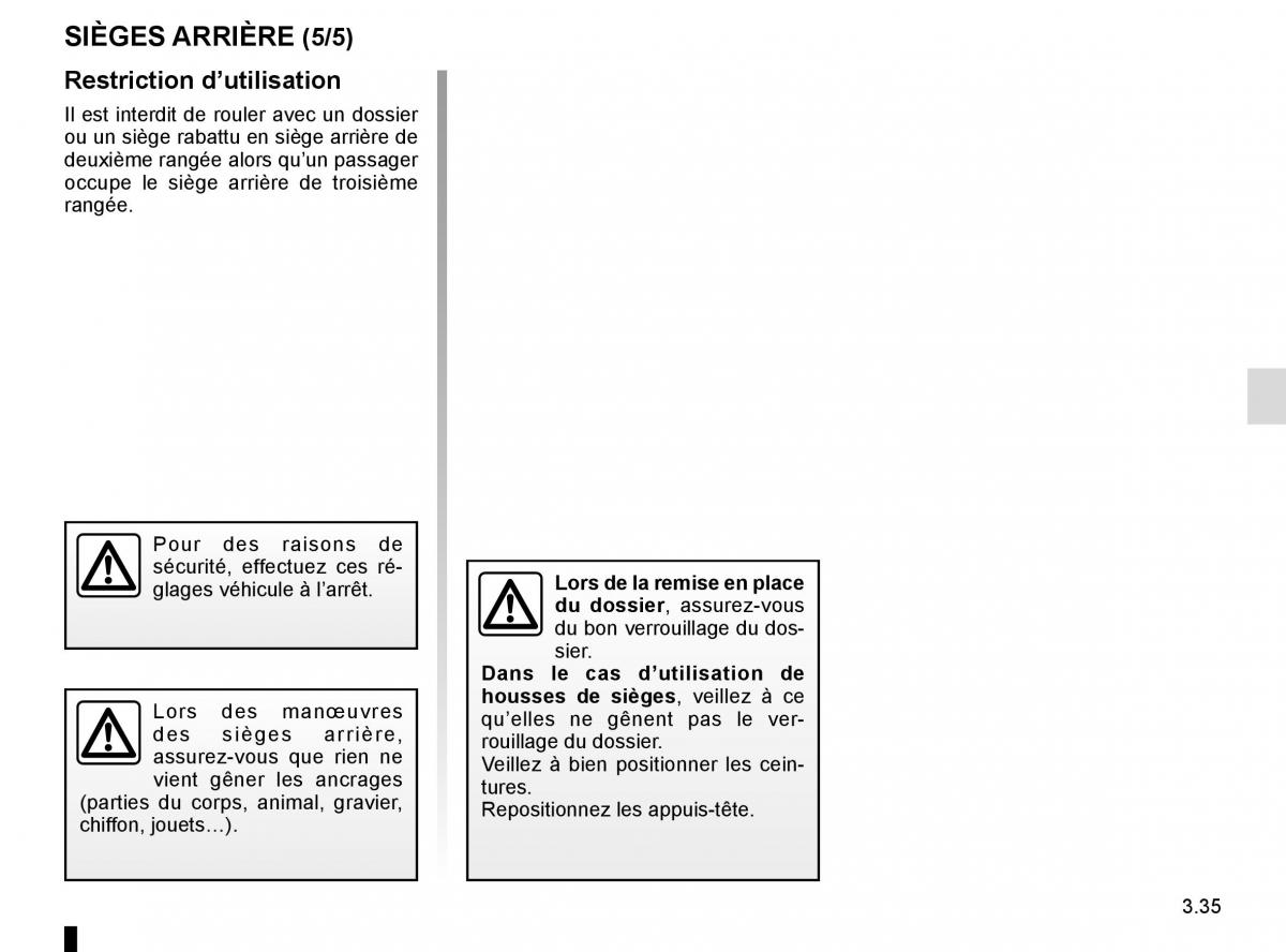 Renault Espace V 5 manuel du proprietaire / page 223