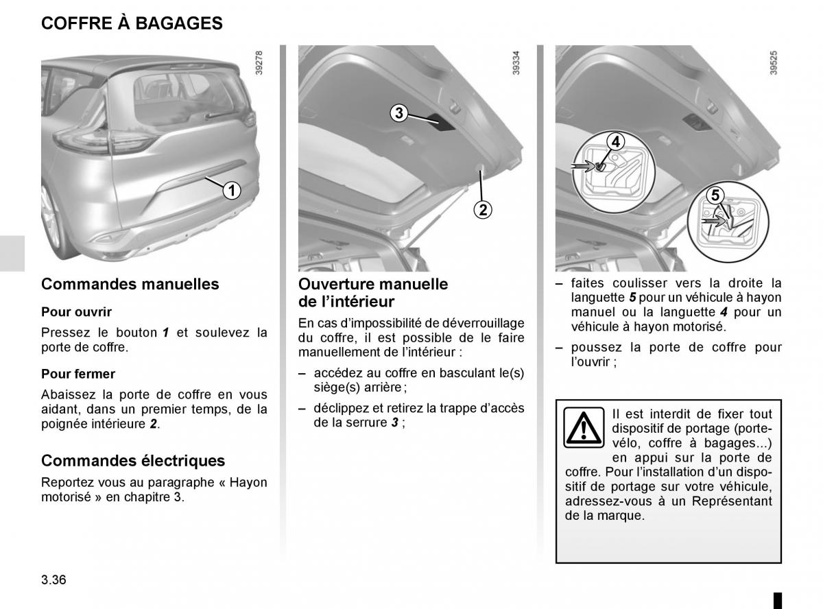 Renault Espace V 5 manuel du proprietaire / page 224