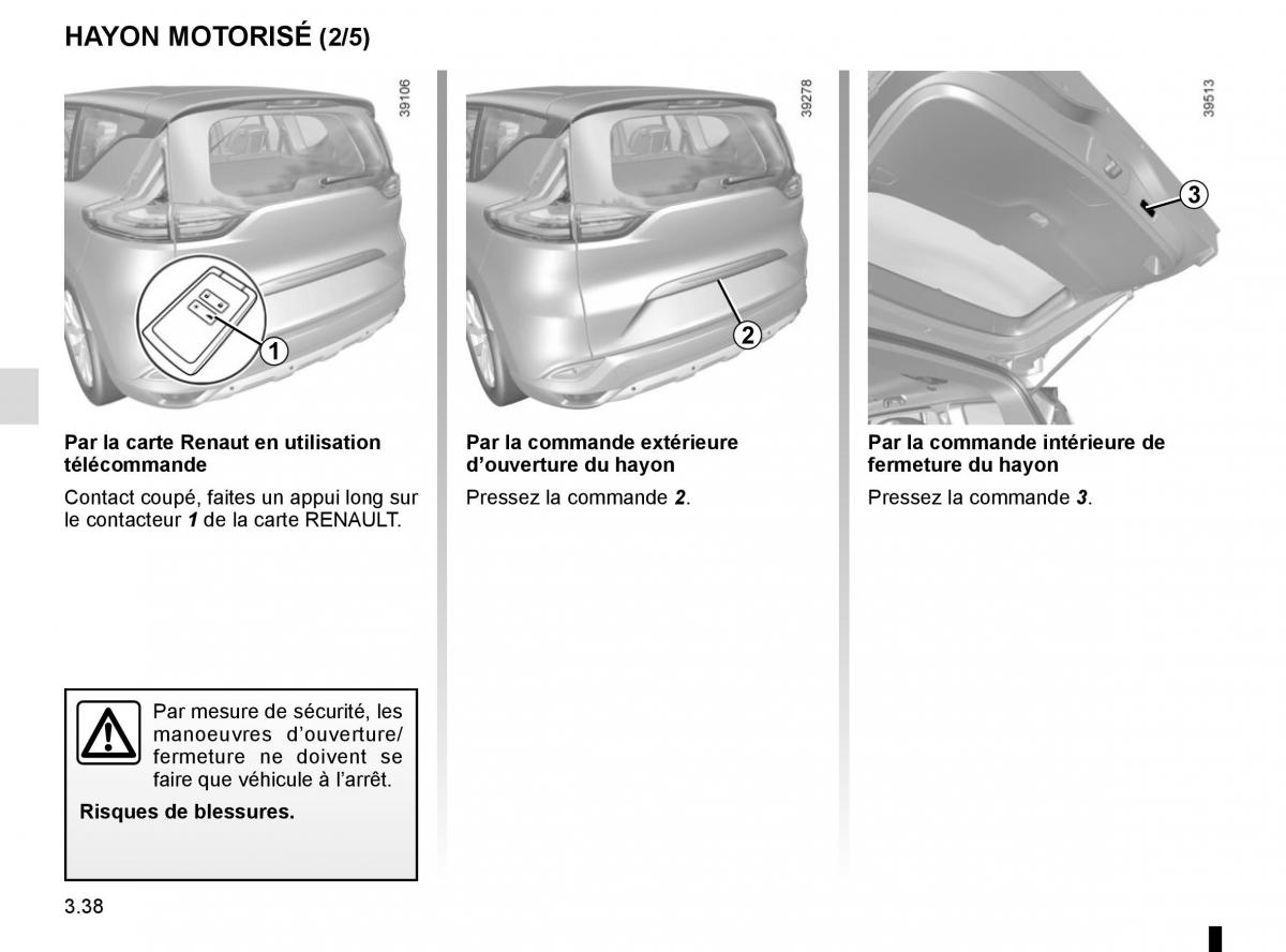 Renault Espace V 5 manuel du proprietaire / page 226