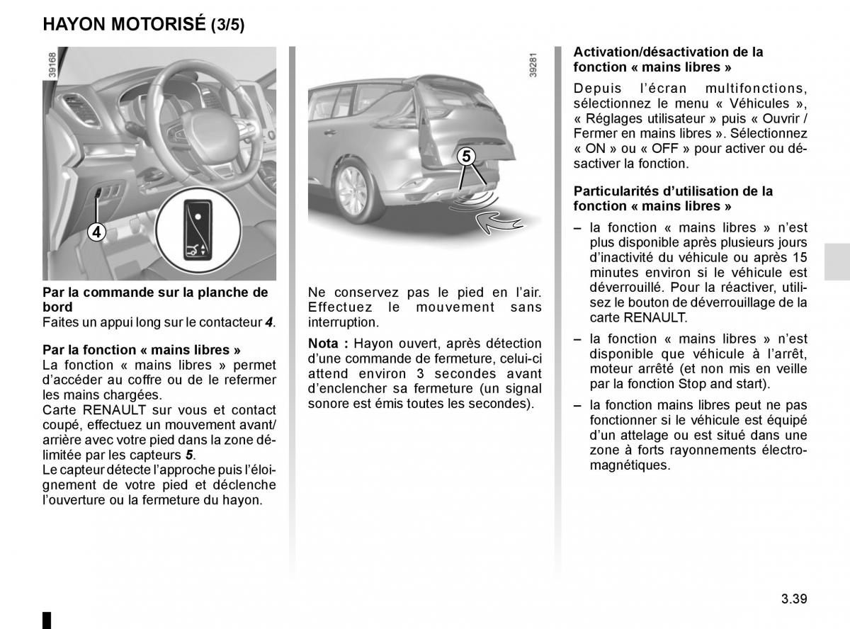 Renault Espace V 5 manuel du proprietaire / page 227