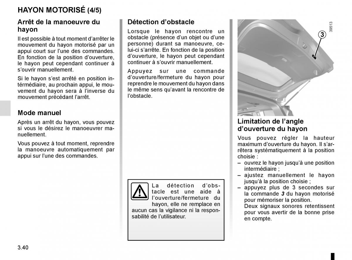 Renault Espace V 5 manuel du proprietaire / page 228