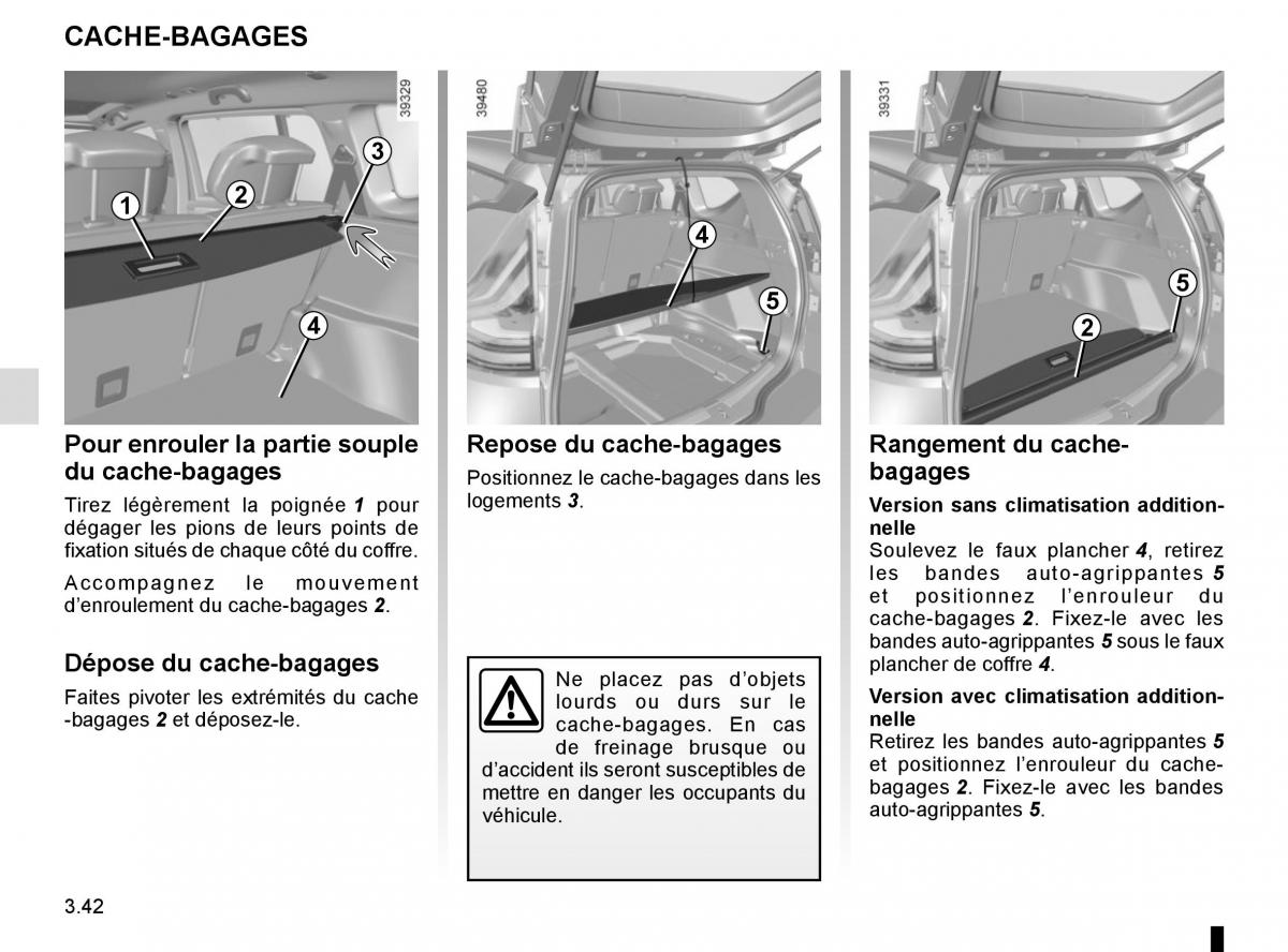 Renault Espace V 5 manuel du proprietaire / page 230