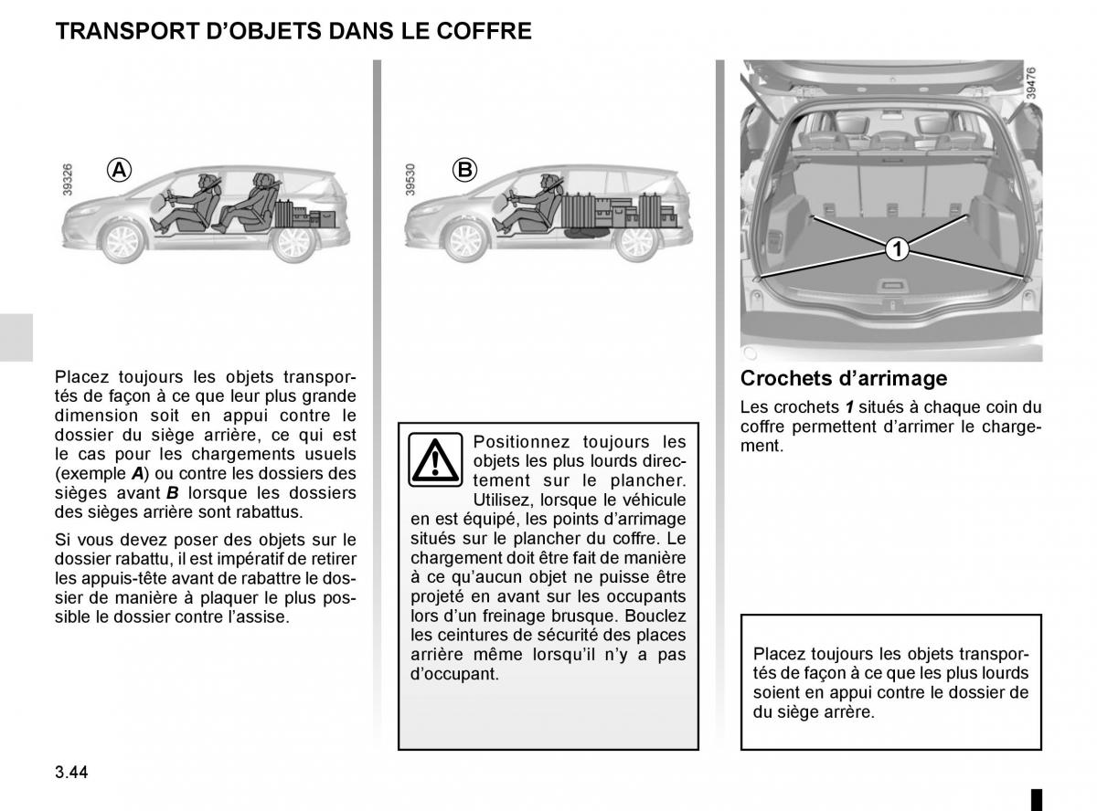 Renault Espace V 5 manuel du proprietaire / page 232