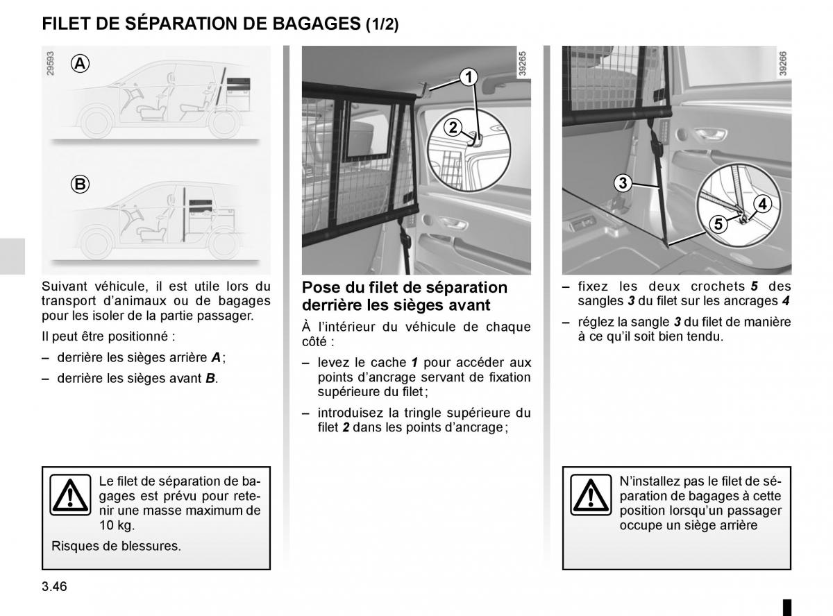 Renault Espace V 5 manuel du proprietaire / page 234