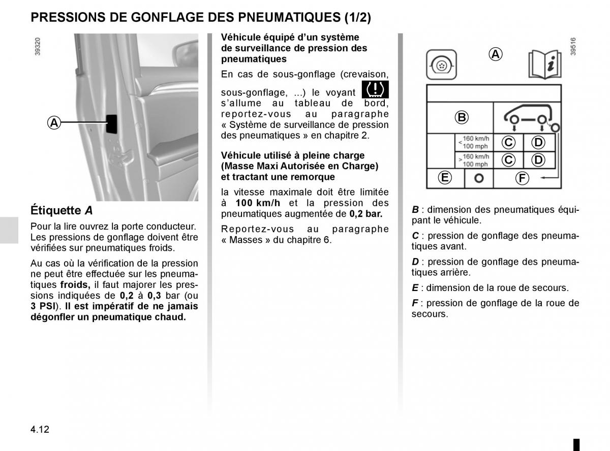 Renault Espace V 5 manuel du proprietaire / page 250