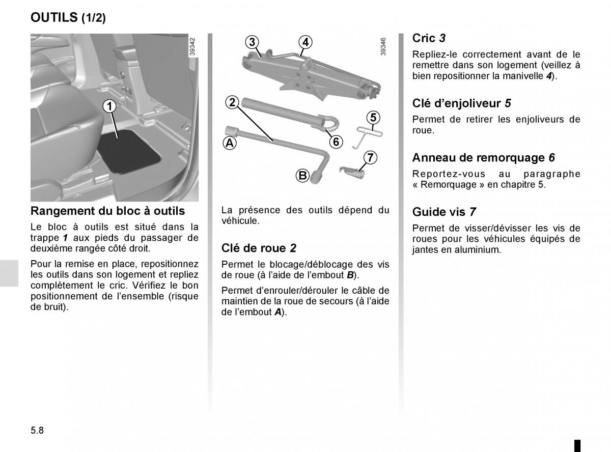 Renault Espace V 5 manuel du proprietaire / page 264