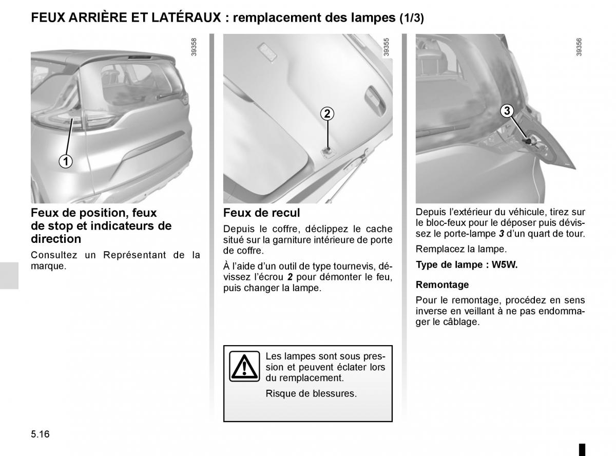 Renault Espace V 5 manuel du proprietaire / page 272