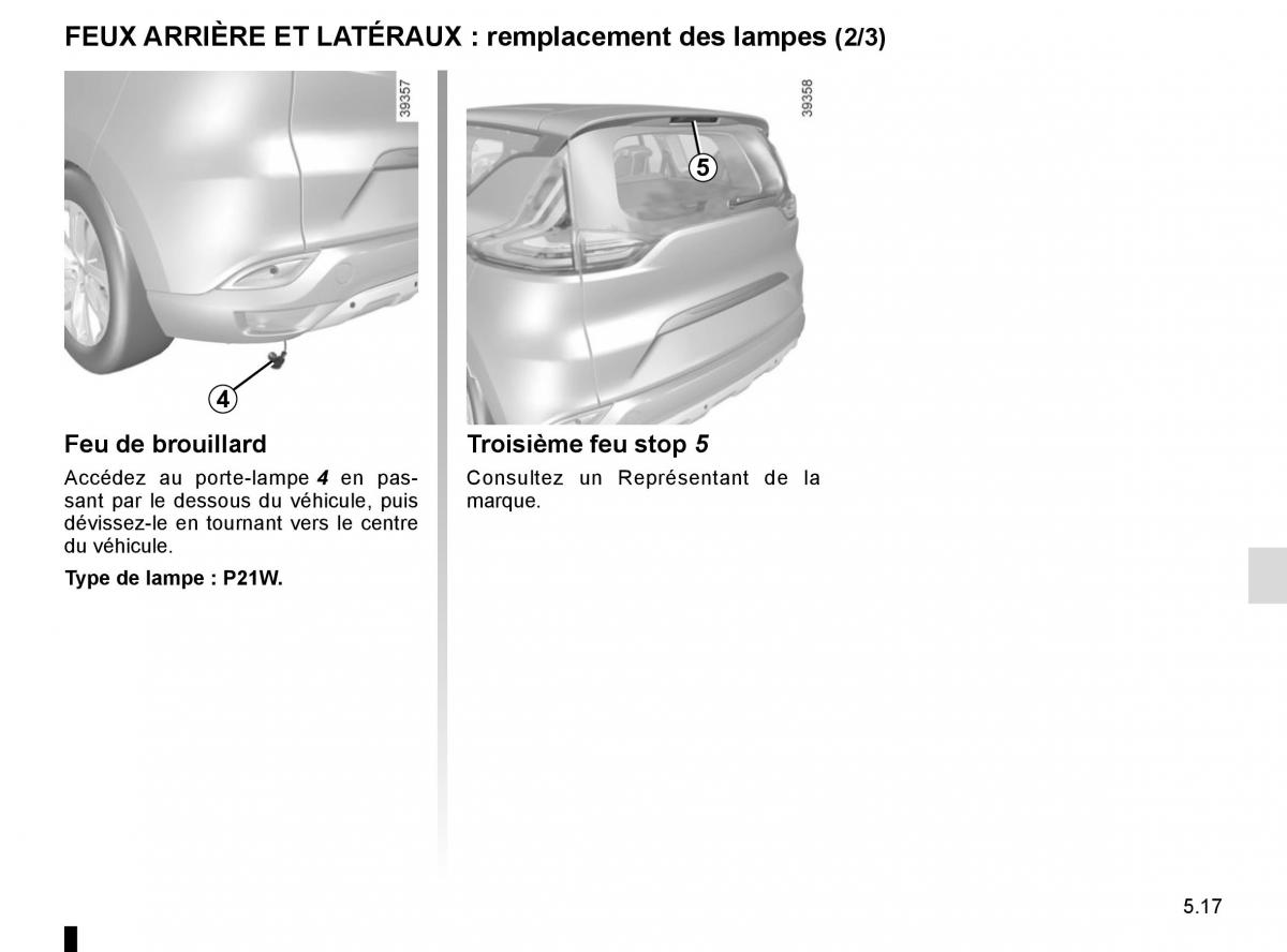 Renault Espace V 5 manuel du proprietaire / page 273