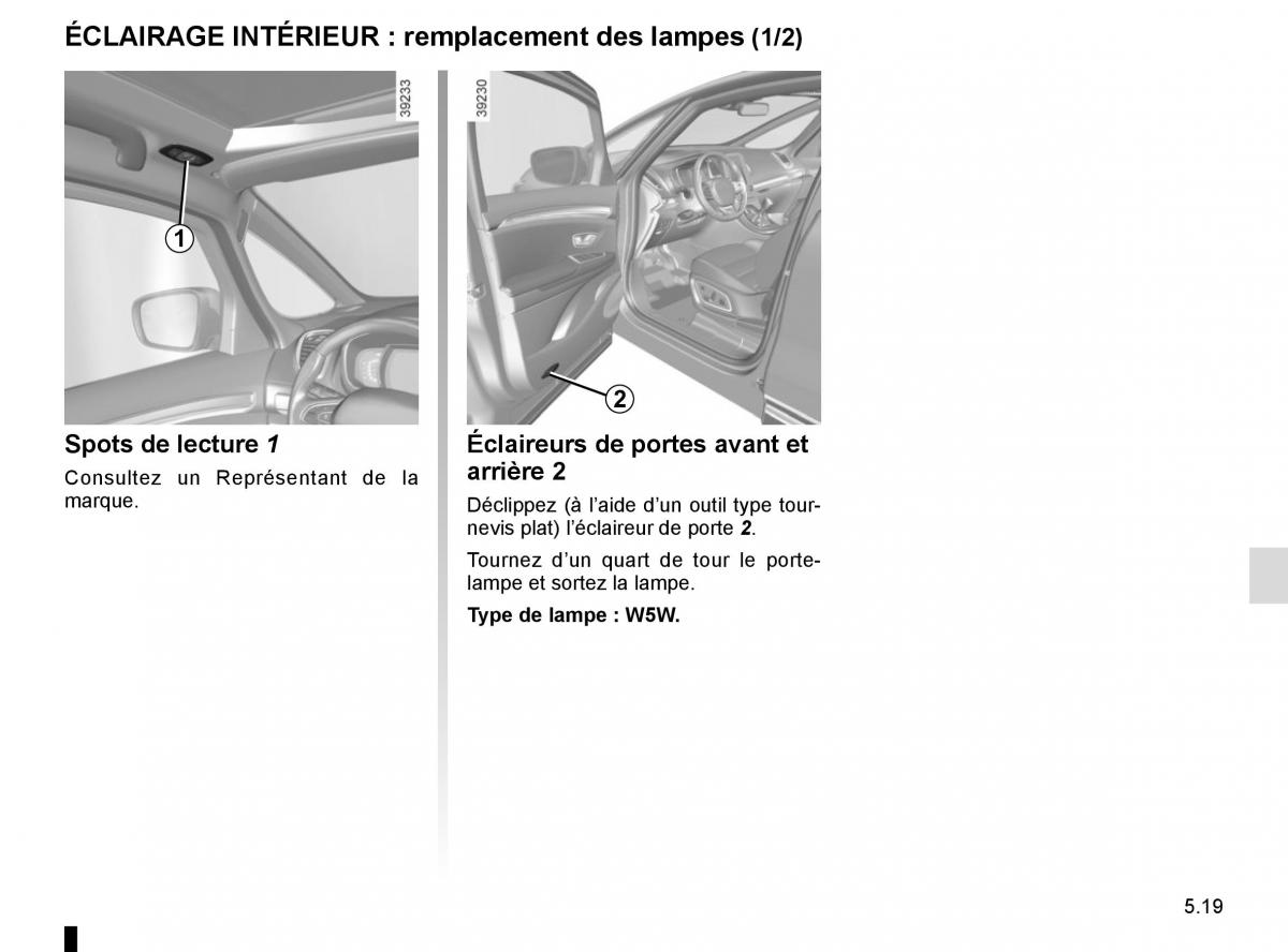 Renault Espace V 5 manuel du proprietaire / page 275