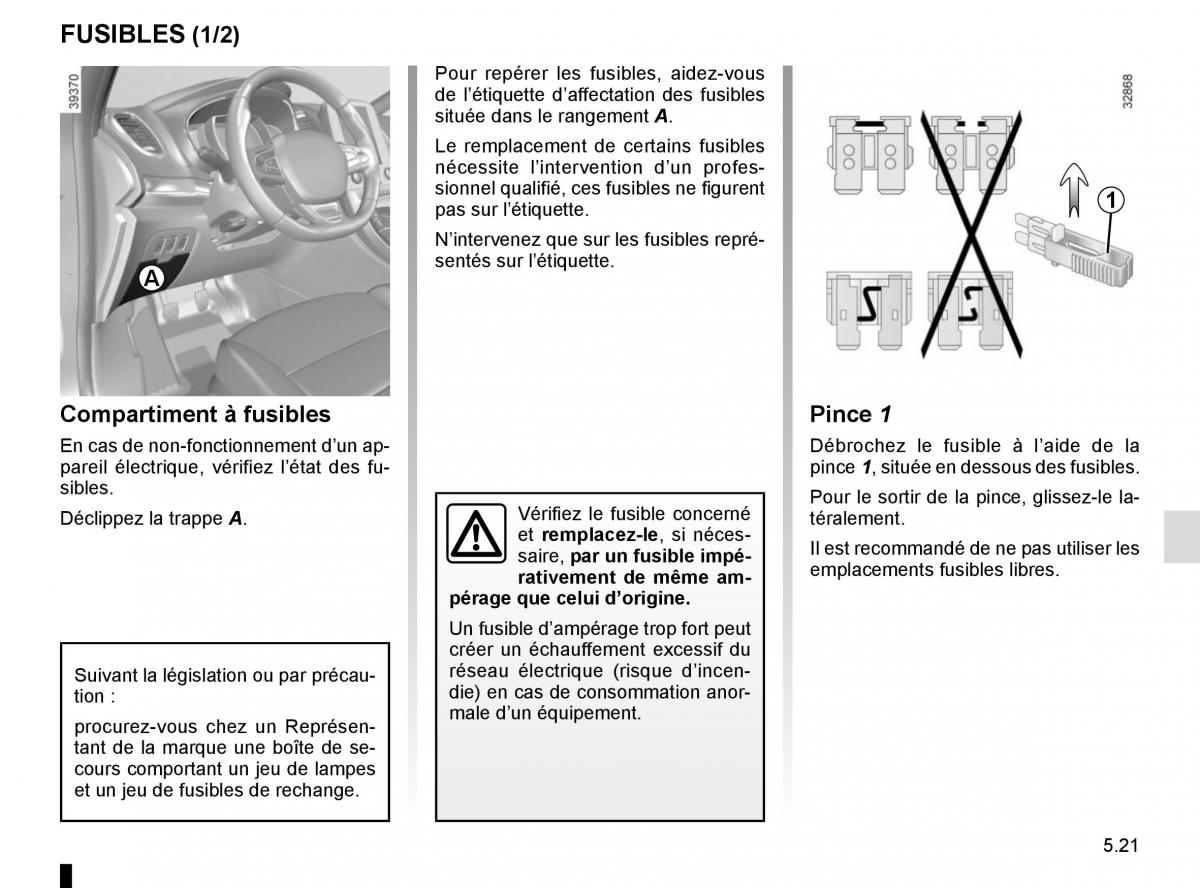 Renault Espace V 5 manuel du proprietaire / page 277