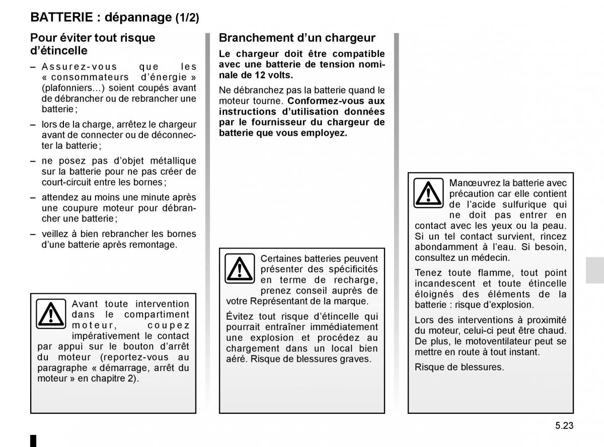 Renault Espace V 5 manuel du proprietaire / page 279