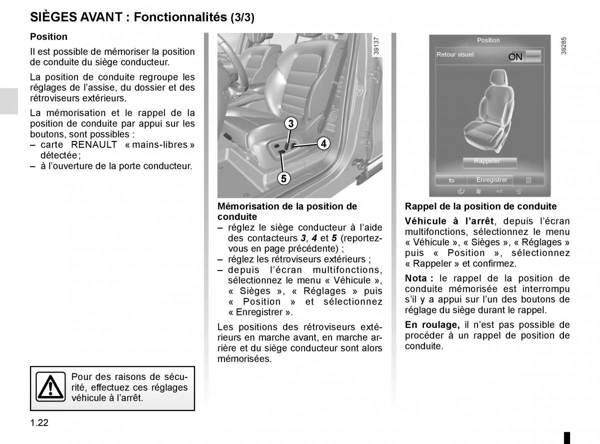 Renault Espace V 5 manuel du proprietaire / page 28