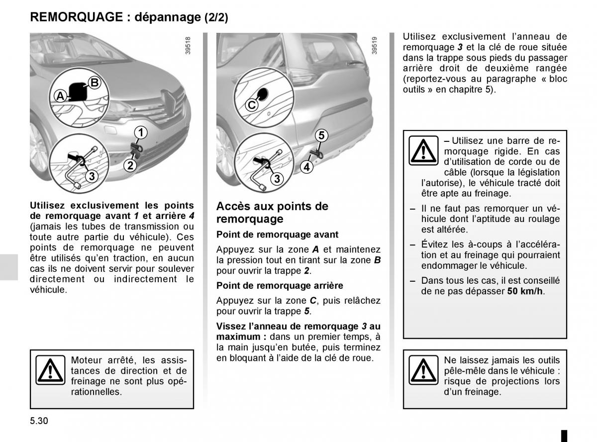 Renault Espace V 5 manuel du proprietaire / page 286