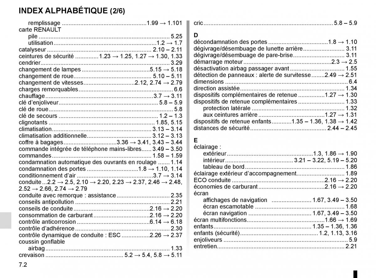 Renault Espace V 5 manuel du proprietaire / page 312