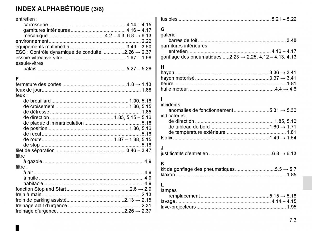 Renault Espace V 5 manuel du proprietaire / page 313