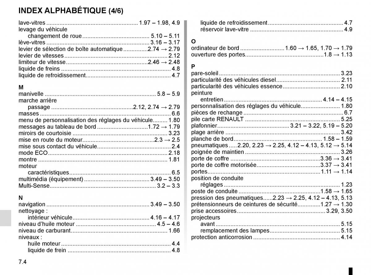 Renault Espace V 5 manuel du proprietaire / page 314