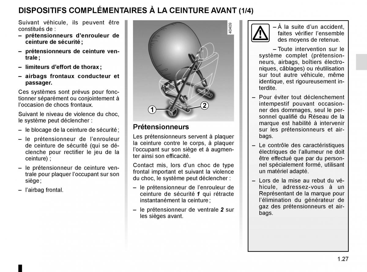 Renault Espace V 5 manuel du proprietaire / page 33