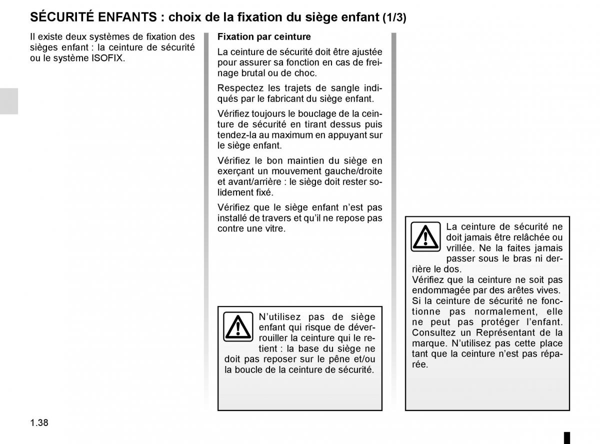 Renault Espace V 5 manuel du proprietaire / page 44